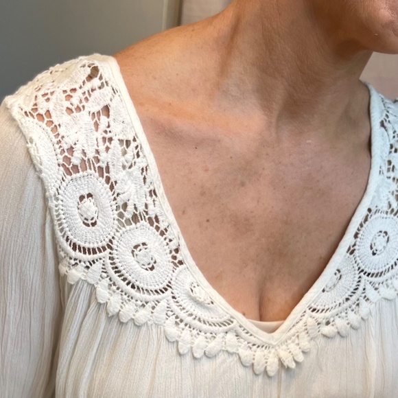 🔥2/$10 |•BILLABONG•| Crochet Trim Peasant Style Top Drawstring Bottom Size Med - Picture 5 of 11